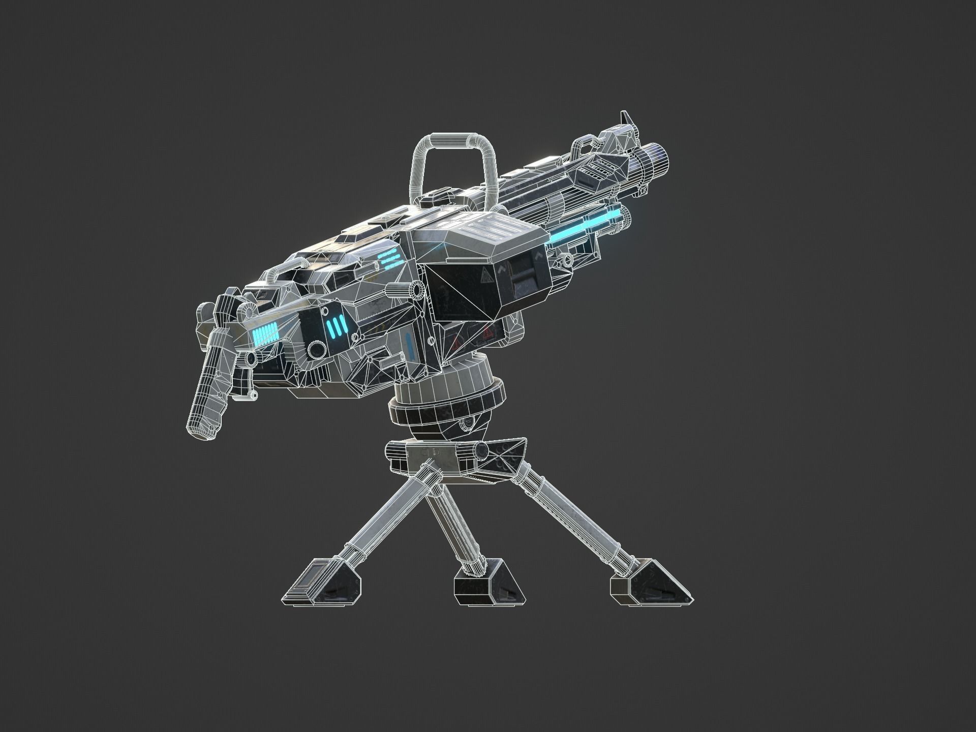 Realistic Grenade Launcher GameReady  Low-poly 3D model_12