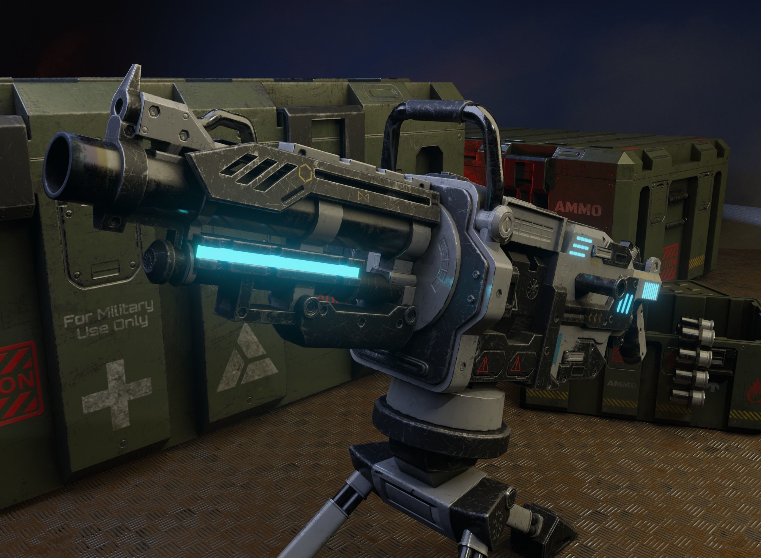 Realistic Grenade Launcher GameReady  Low-poly 3D model_9