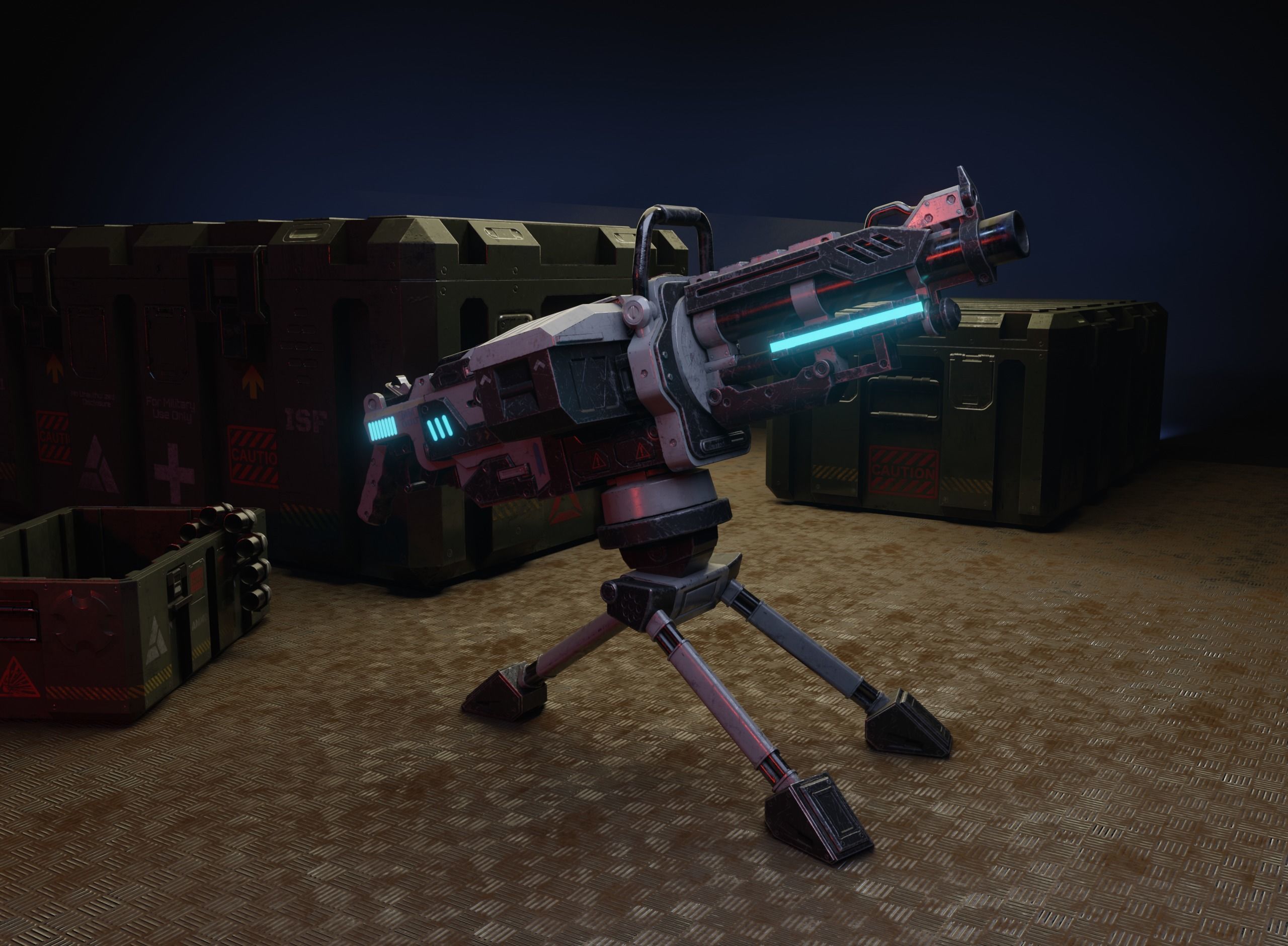 Realistic Grenade Launcher GameReady  Low-poly 3D model_8