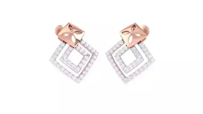 High Jewelry Diamond Earrings 3dm stl renders details
