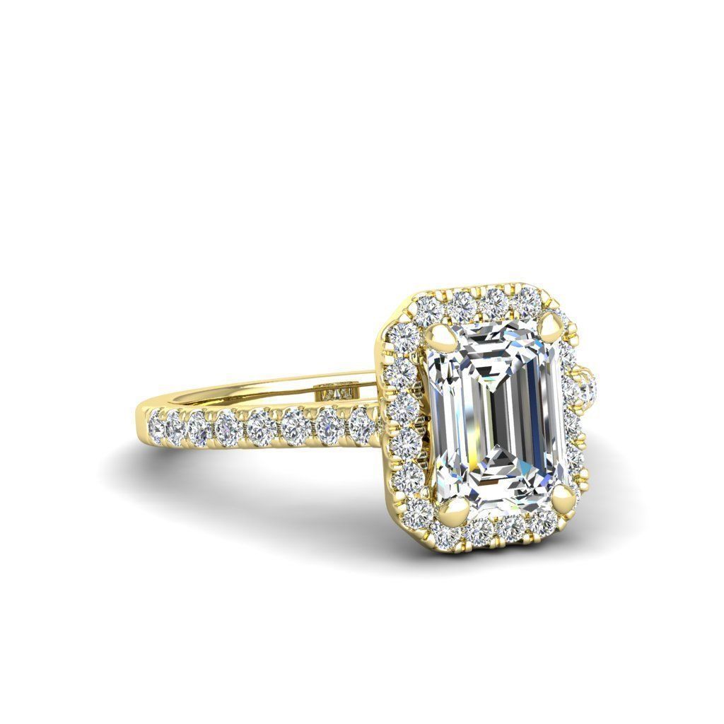 Engagement ring Mia emerald 3D print model_18