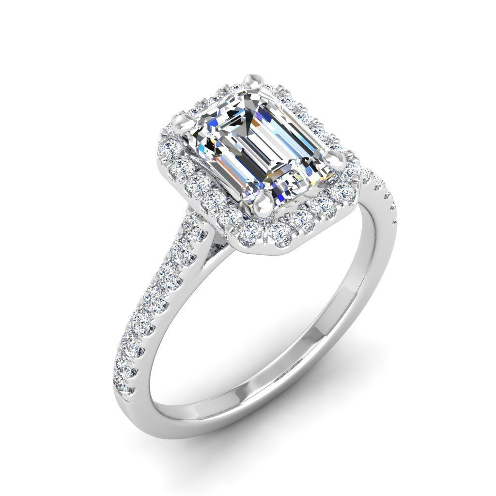 Engagement ring Mia emerald 3D print model_14