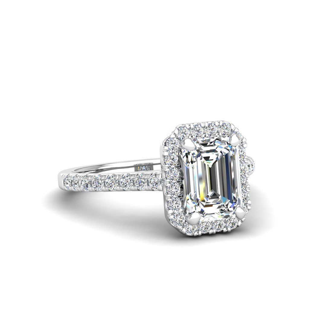 Engagement ring Mia emerald 3D print model_27