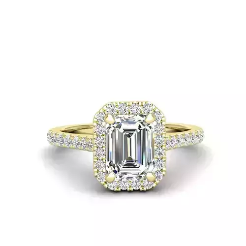 Engagement ring Mia emerald 3D print model
