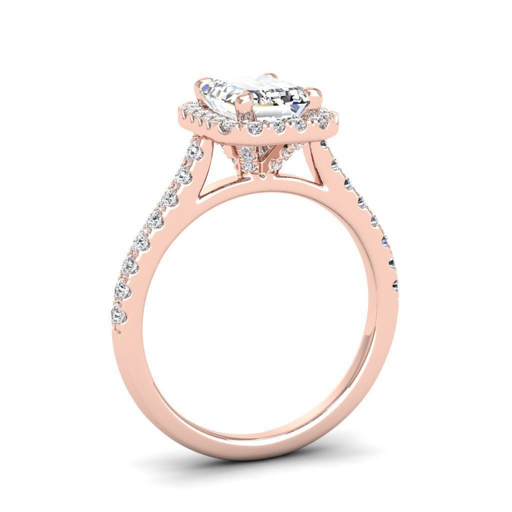 Engagement ring Mia emerald 3D print model_26