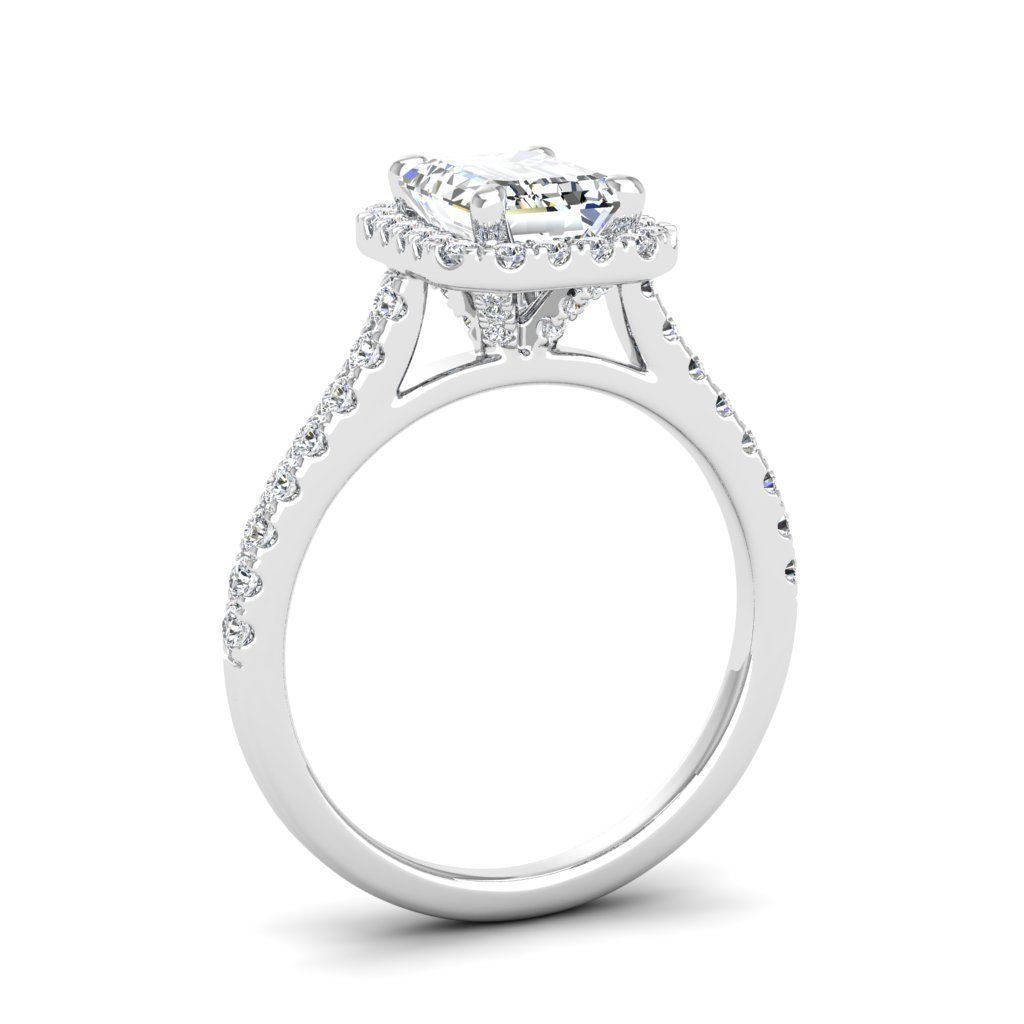 Engagement ring Mia emerald 3D print model_4