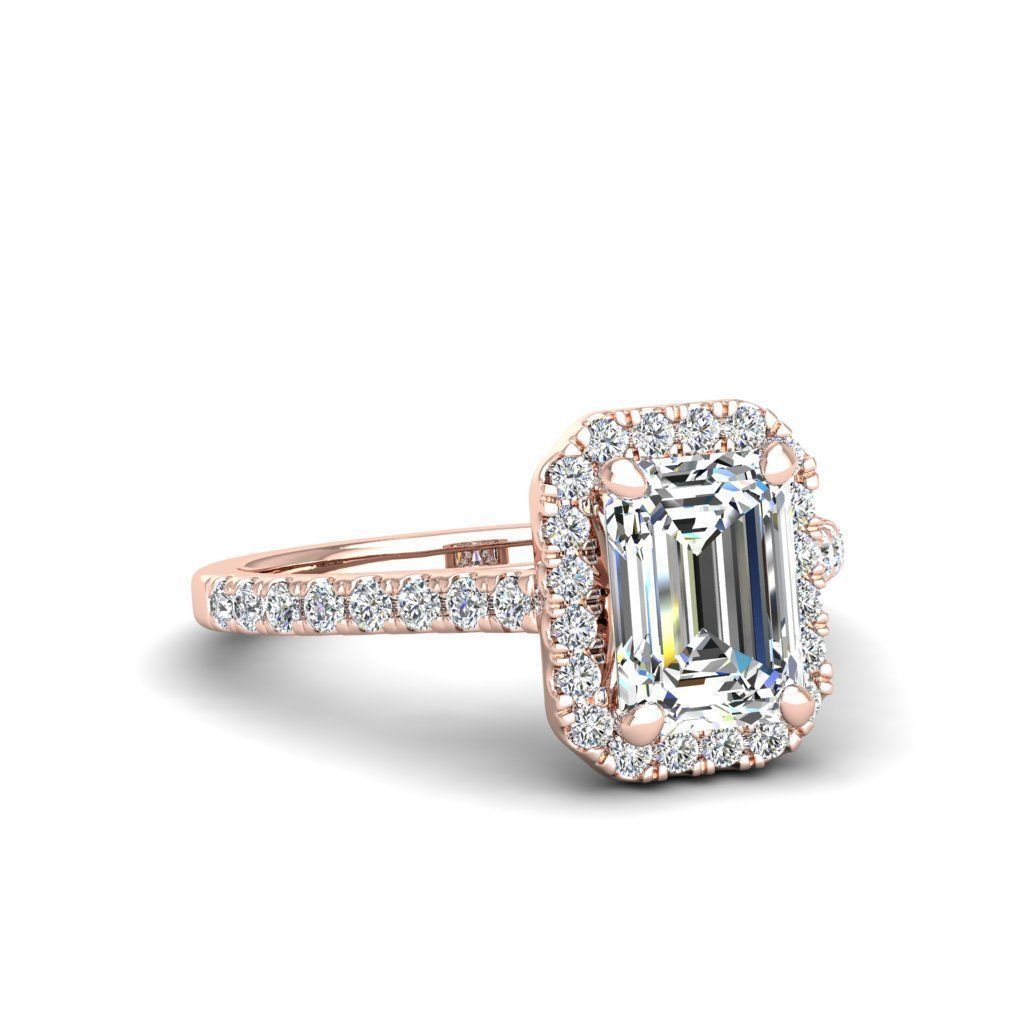 Engagement ring Mia emerald 3D print model_22