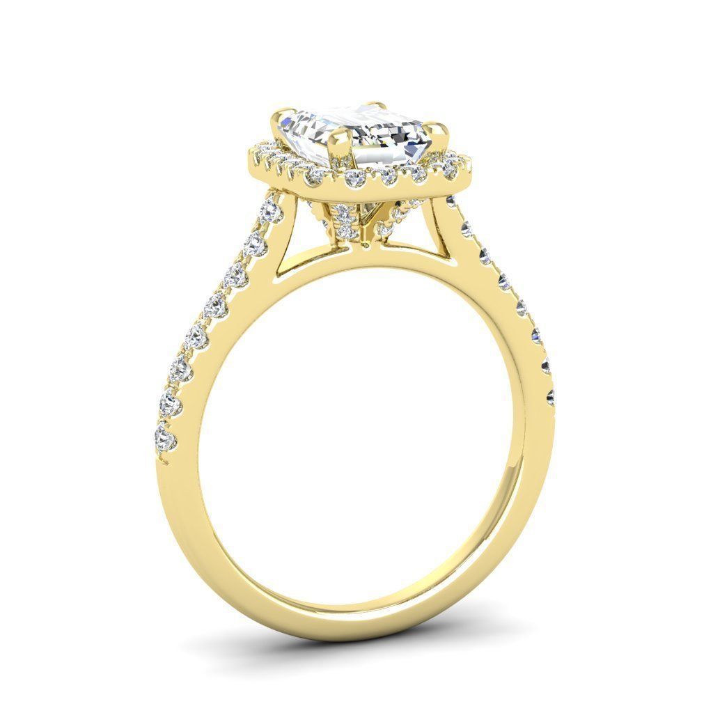 Engagement ring Mia emerald 3D print model_5