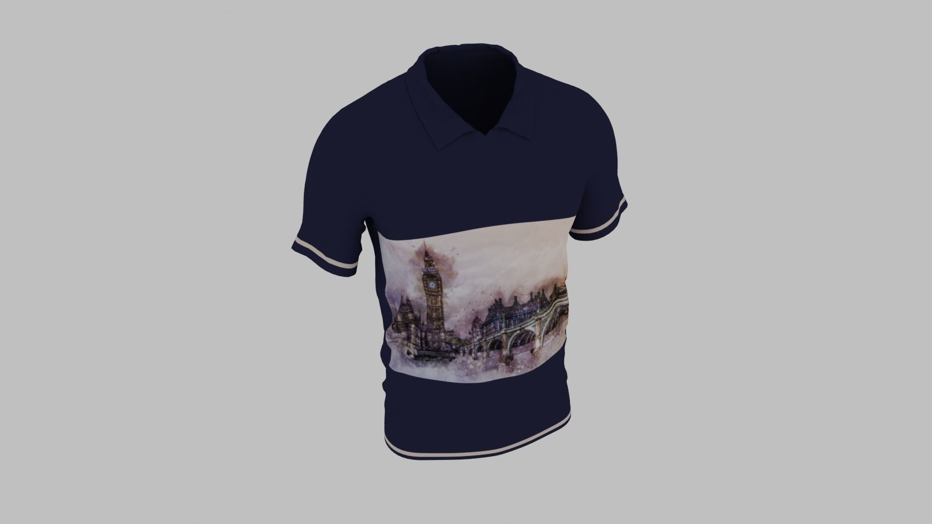 T-shirt Low-poly 3D model_6