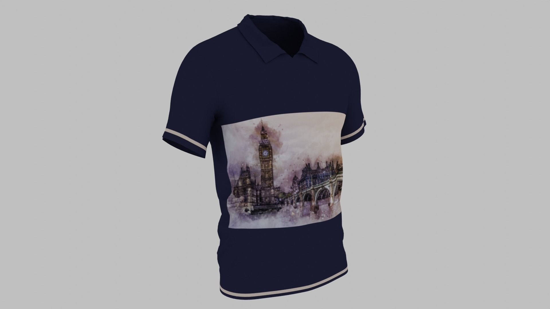 T-shirt Low-poly 3D model_4