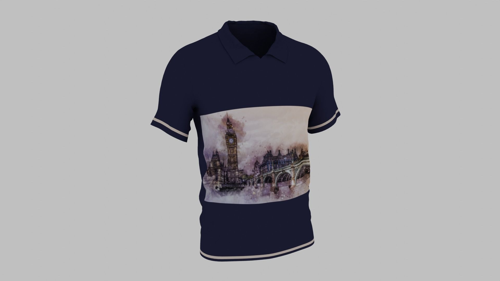 T-shirt Low-poly 3D model_9