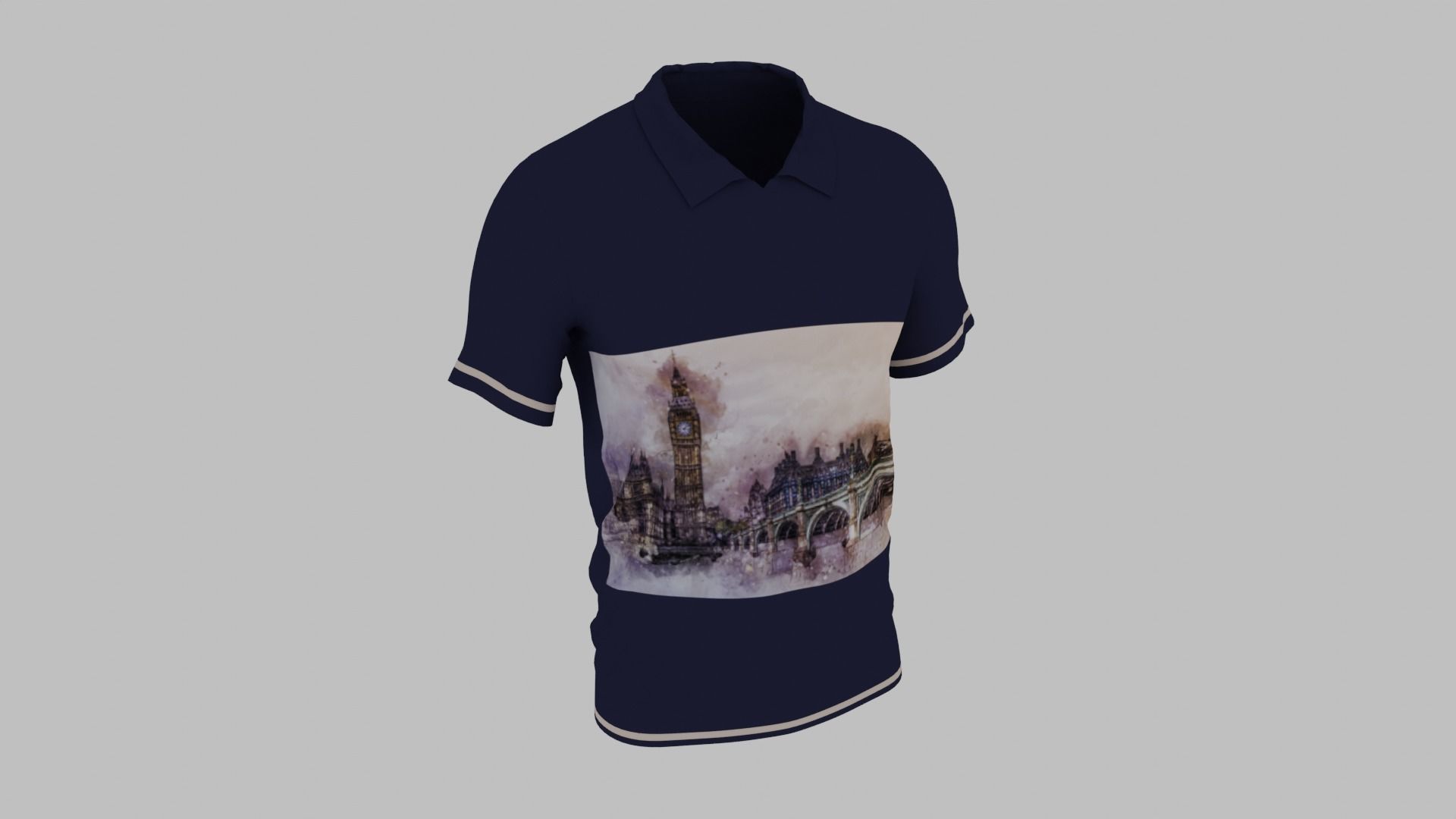 T-shirt Low-poly 3D model_1