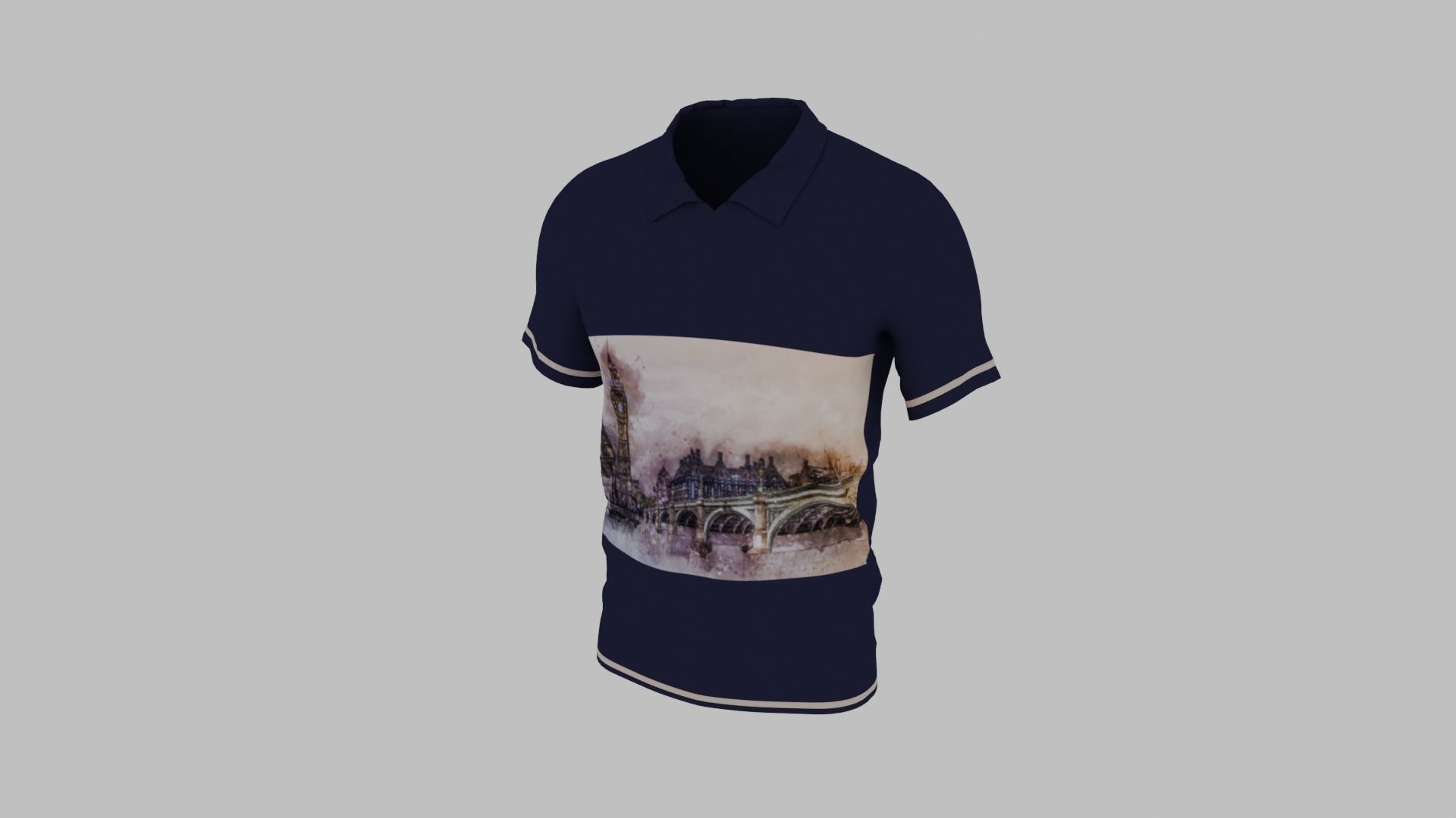 T-shirt Low-poly 3D model_2