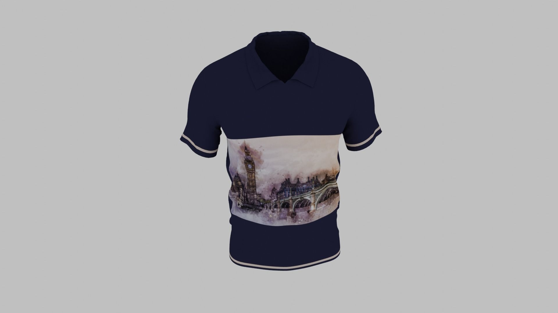 T-shirt Low-poly 3D model_3