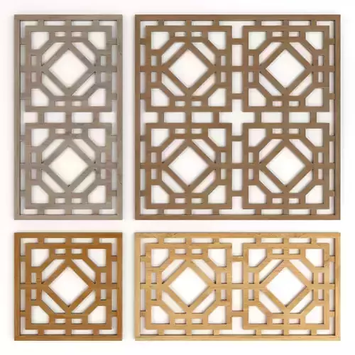 Wood Arabic Islamic pattern decorative grill screen