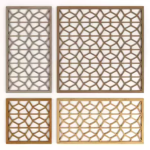 Wood Arabic Islamic pattern decorative grill screen