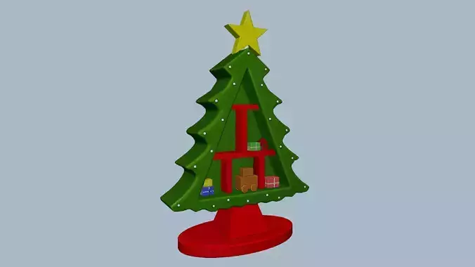 CHRISTMAS TREE WITH SHELF 3D print model