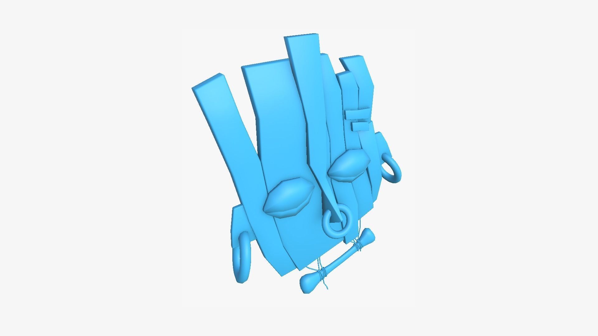 Tribal Mask E01 Colored - Costume Character Design Low-poly 3D model_12