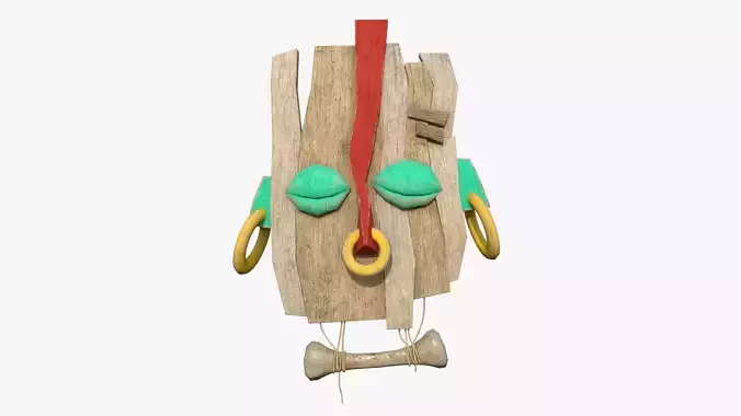 Tribal Mask E01 Colored - Costume Character Design Low-poly 3D model