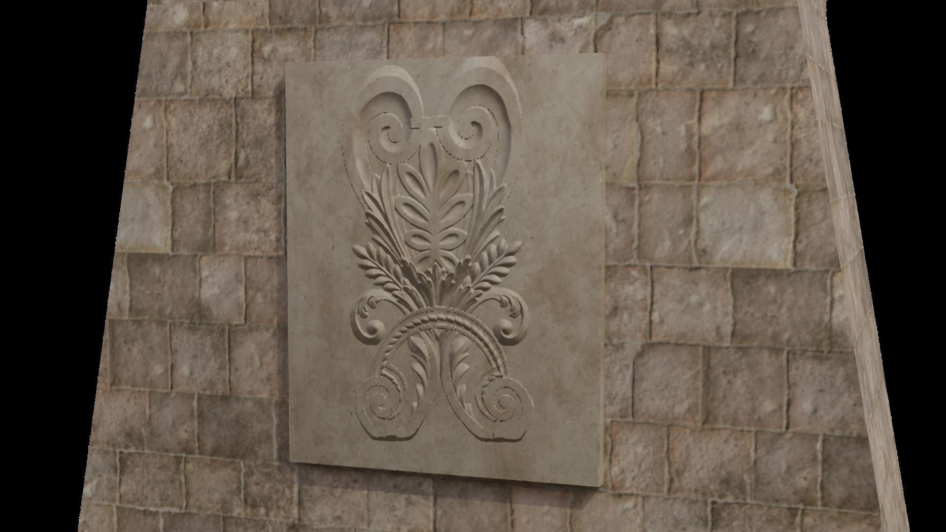 Inglenook Fireplace Low-poly 3D model_4