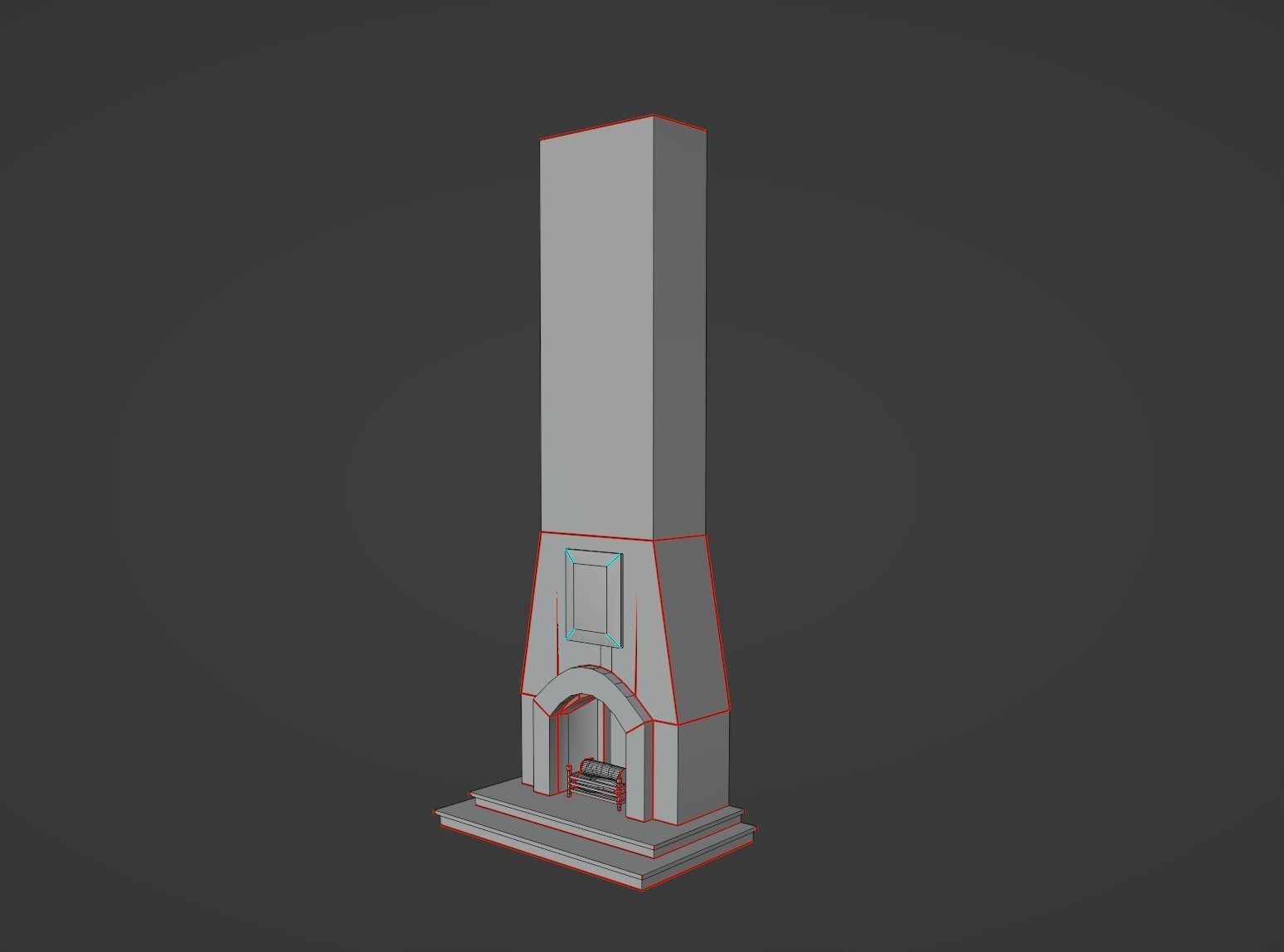 Inglenook Fireplace Low-poly 3D model_15