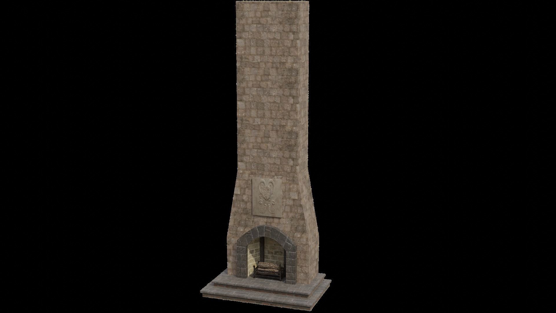 Inglenook Fireplace Low-poly 3D model_7