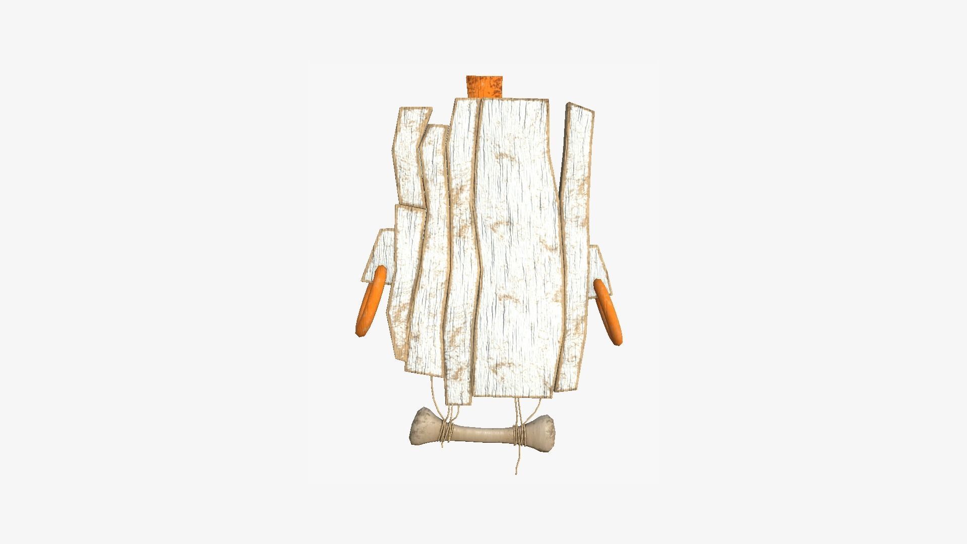 Tribal Mask E02 White Orange - Costume Character Design Low-poly 3D model_2