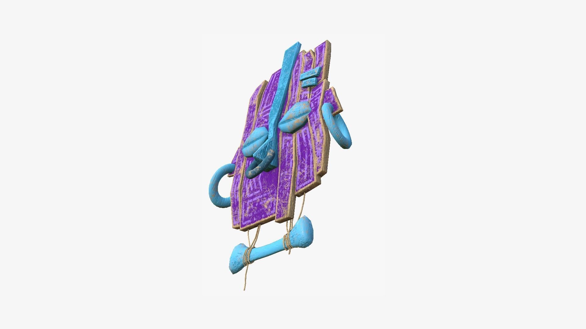 Tribal Mask E03 Purple Blue - Costume Character Design Low-poly 3D model_4