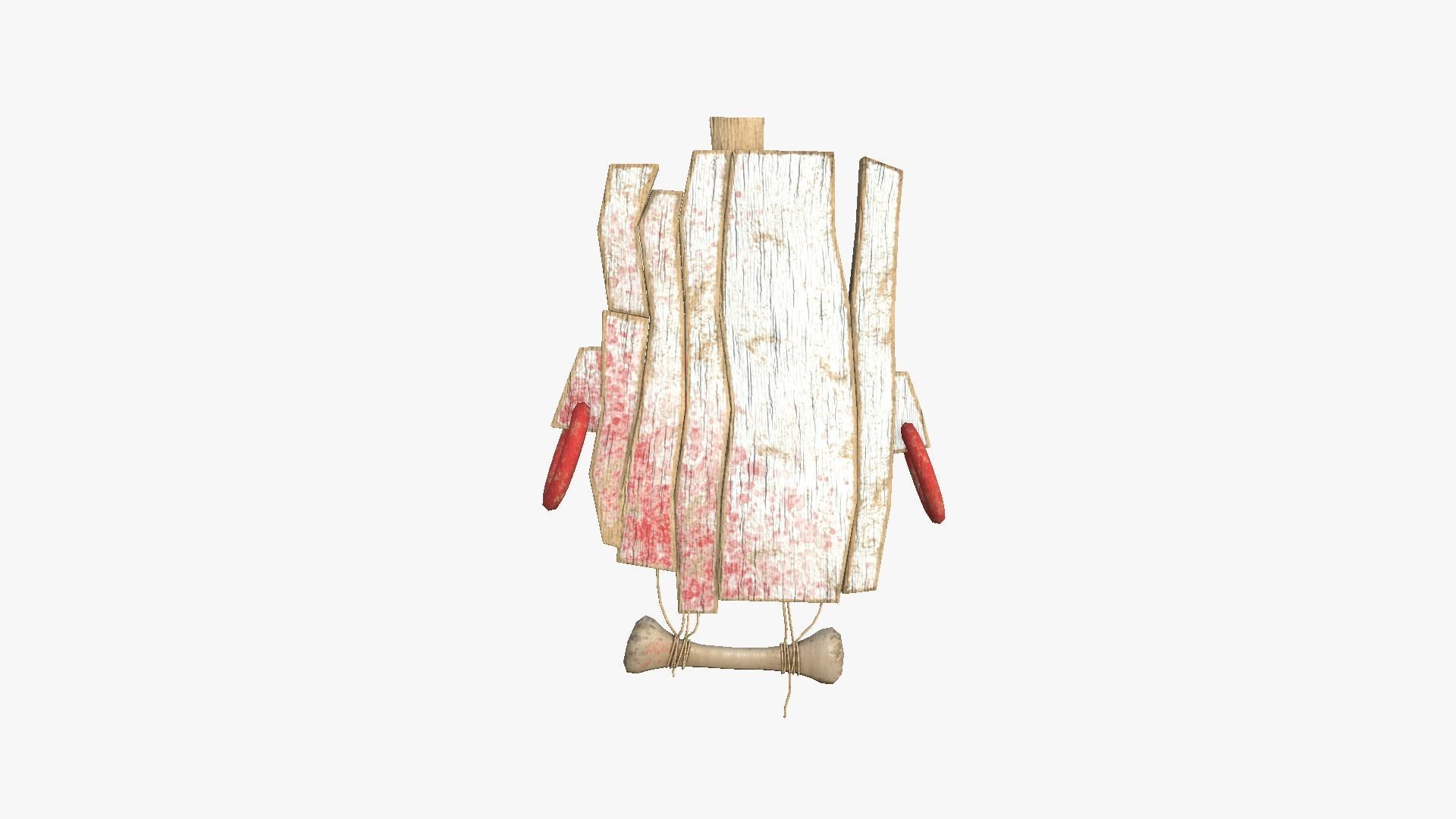 Tribal Mask E05 White Bloody - Costume Character Design Low-poly 3D model_2