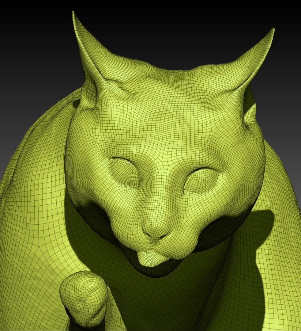 Cat licking paw 45 Low-poly 3D model_8