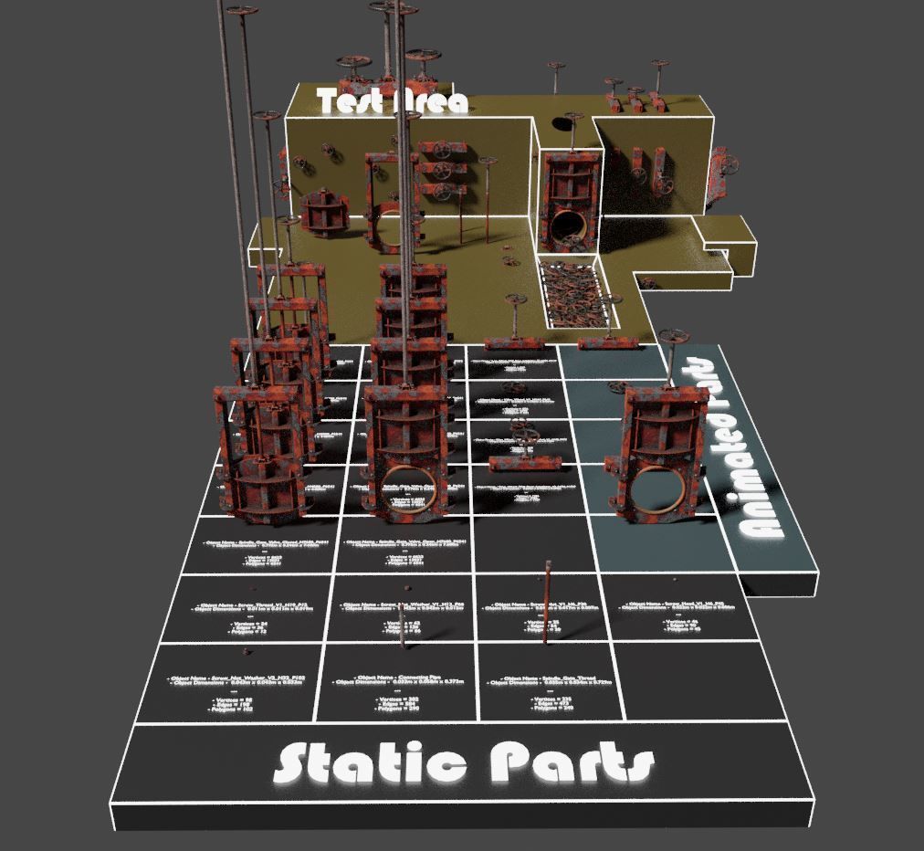 Spindle Gate Valve - Rusty and Basic Version 3D Model Collection_20