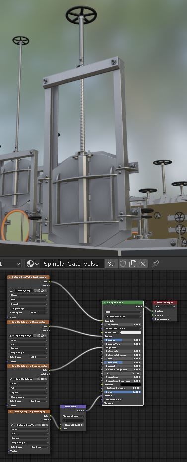 Spindle Gate Valve - Rusty and Basic Version 3D Model Collection_66
