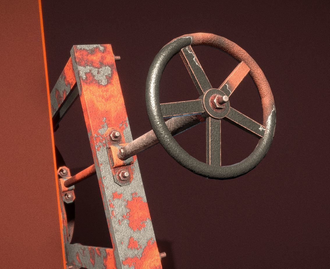 Spindle Gate Valve - Rusty and Basic Version 3D Model Collection_33