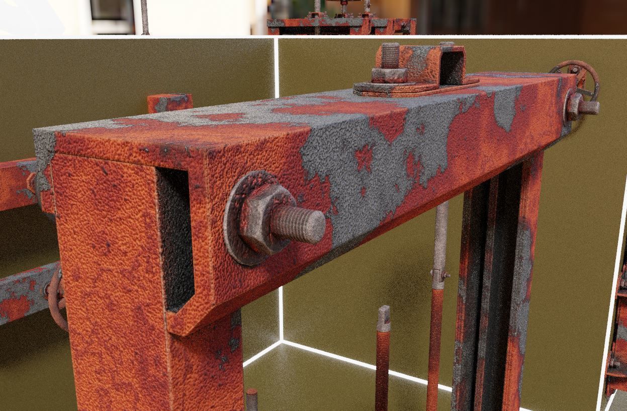 Spindle Gate Valve - Rusty and Basic Version 3D Model Collection_38