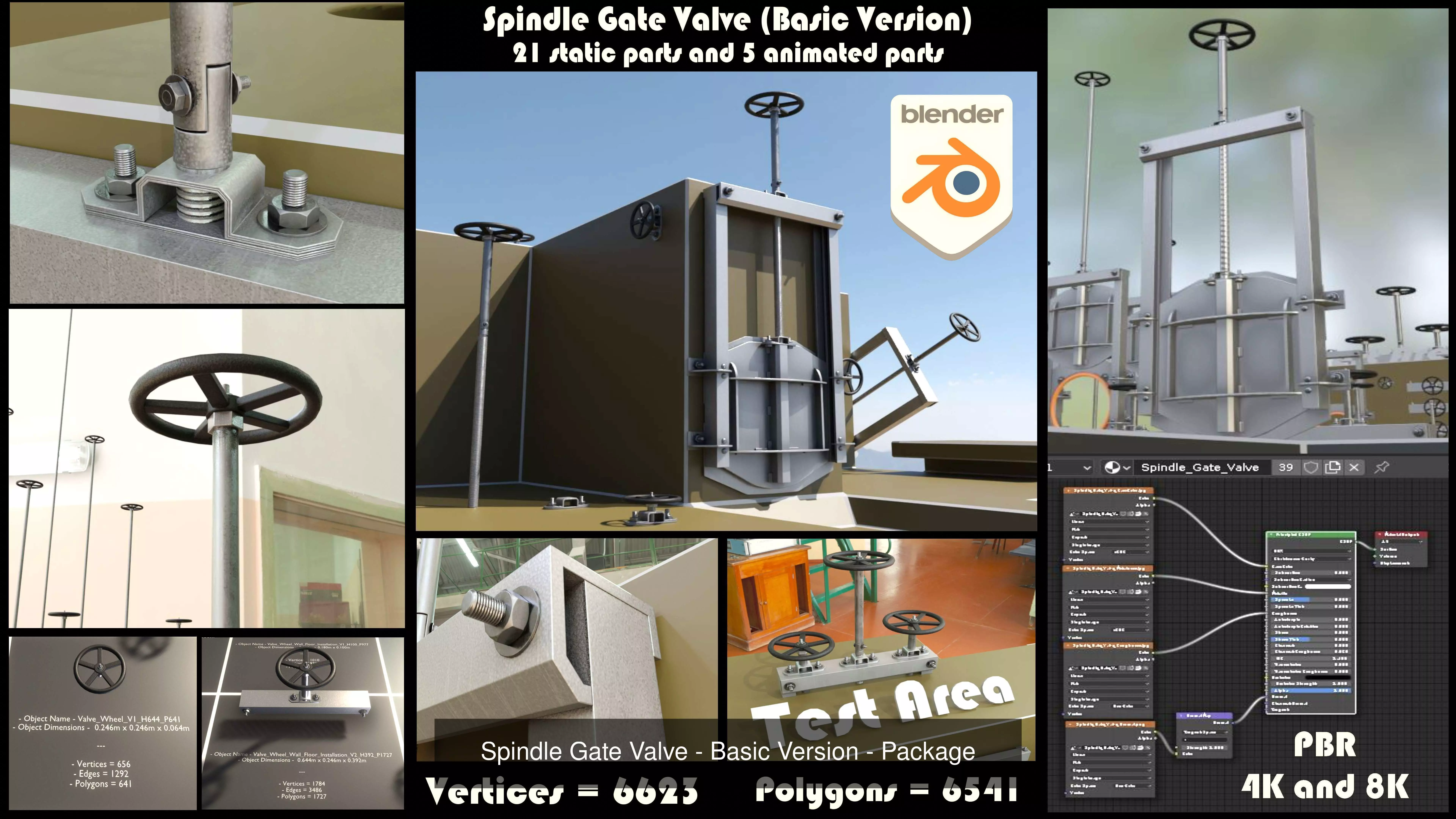 Spindle Gate Valve - Rusty and Basic Version 3D Model Collection_0