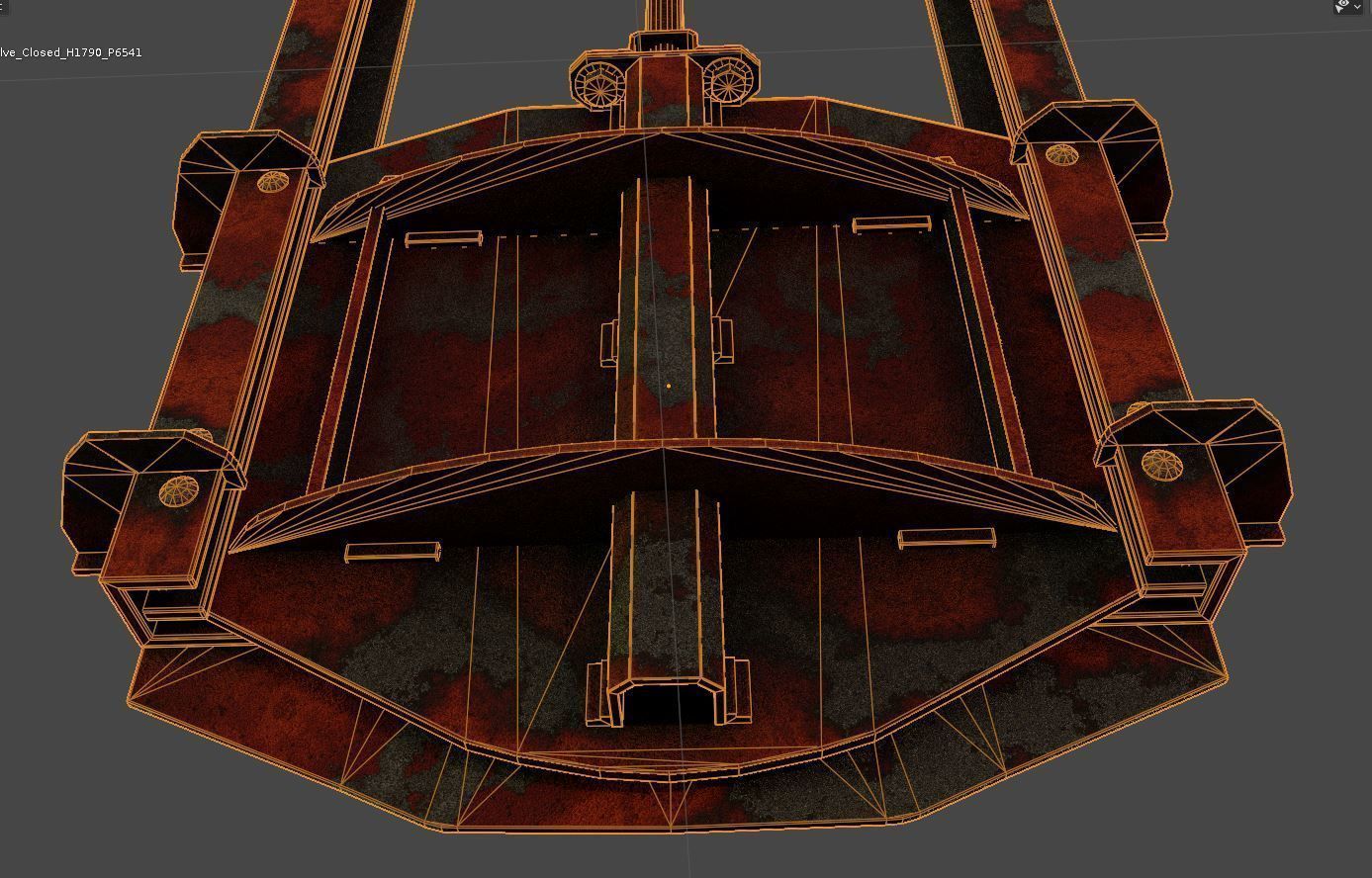 Spindle Gate Valve - Rusty and Basic Version 3D Model Collection_29