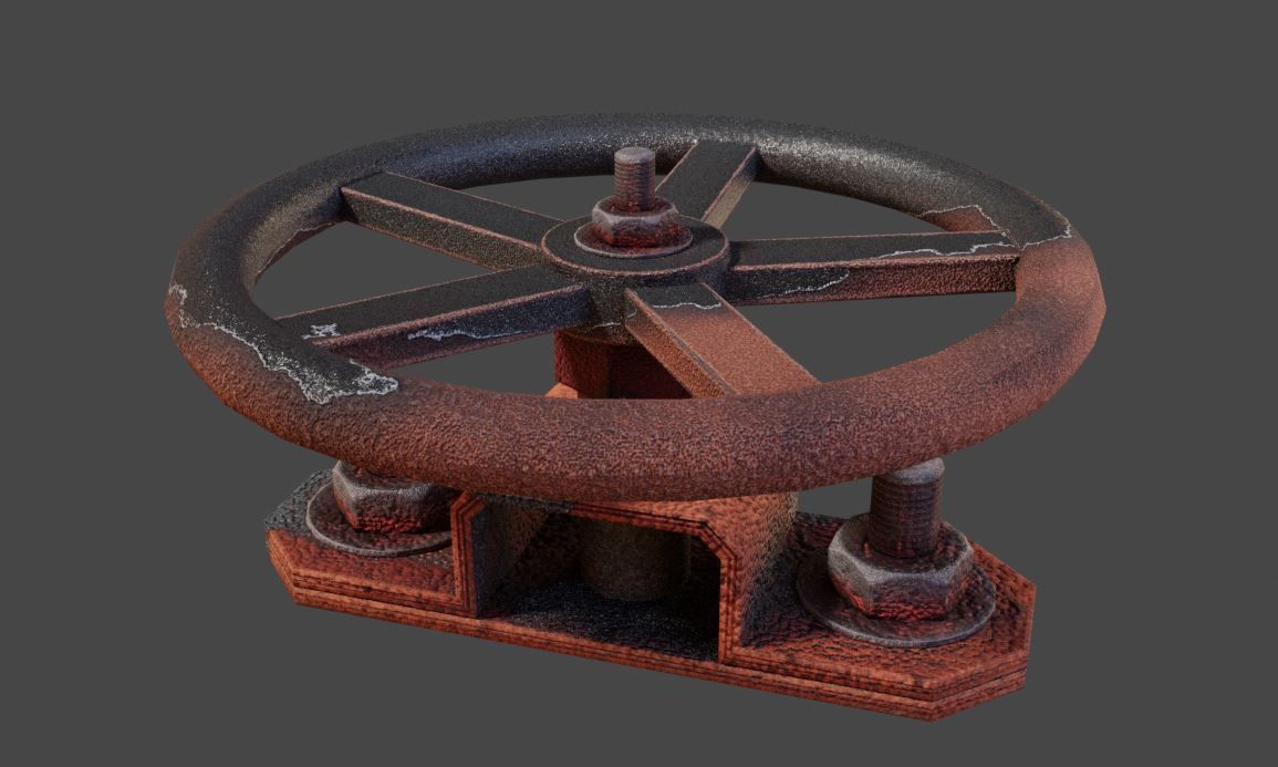 Spindle Gate Valve - Rusty and Basic Version 3D Model Collection_25