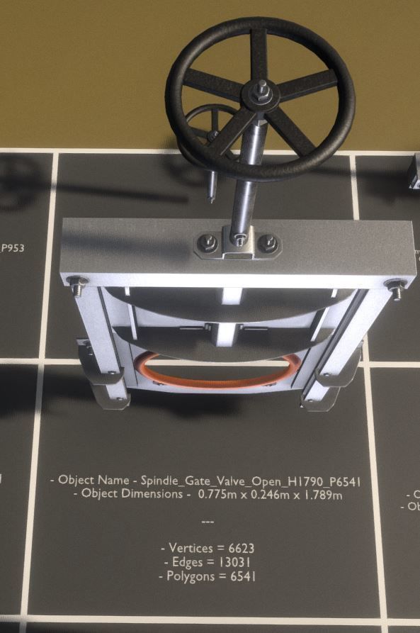 Spindle Gate Valve - Rusty and Basic Version 3D Model Collection_79