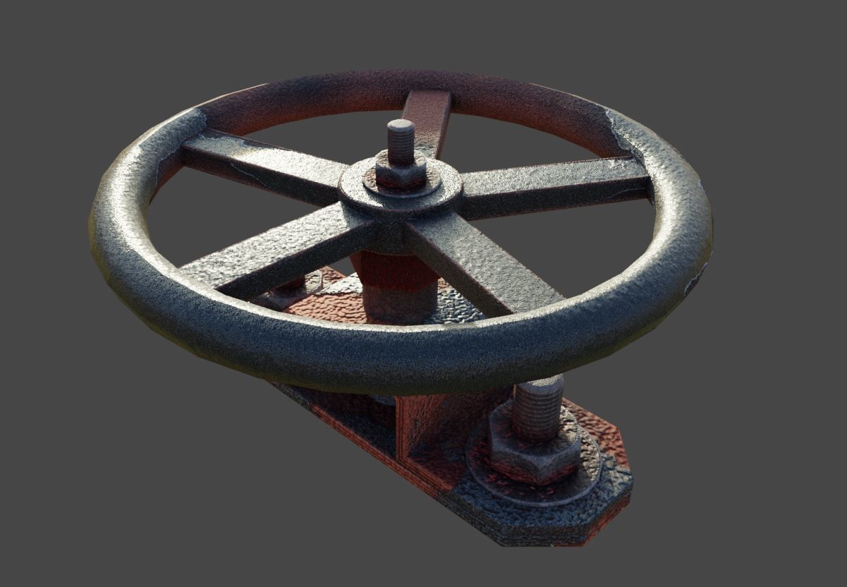 Spindle Gate Valve - Rusty and Basic Version 3D Model Collection_31