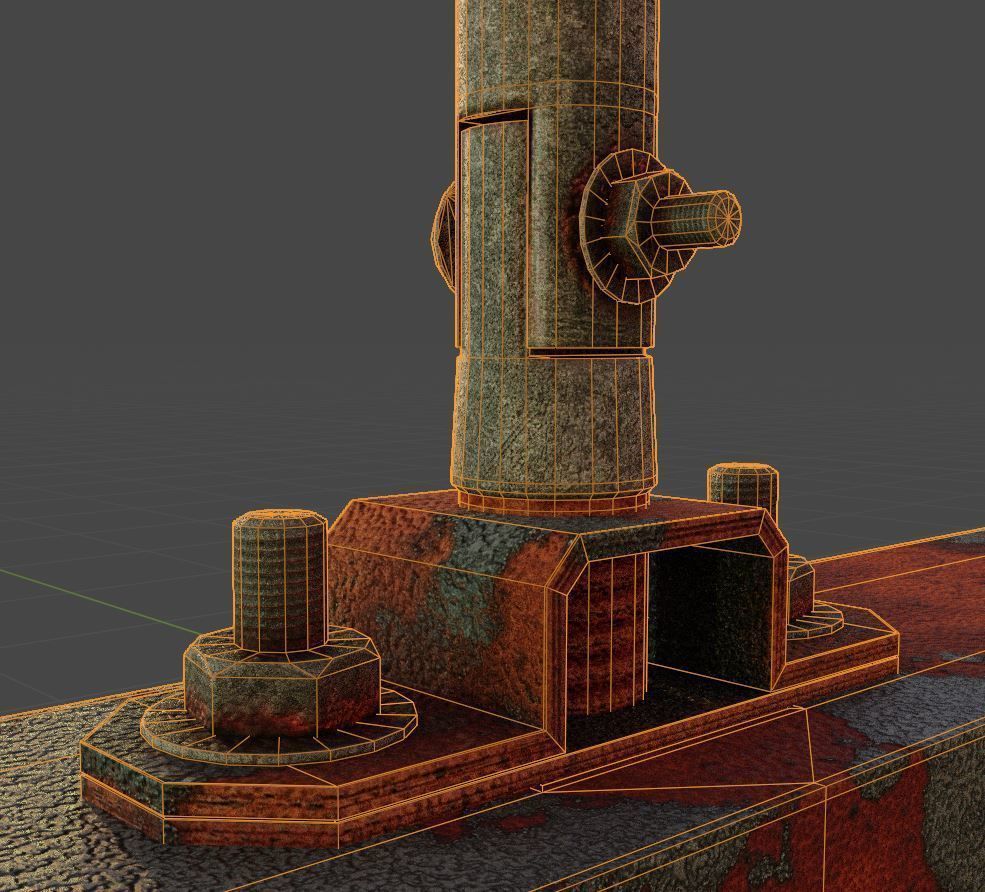 Spindle Gate Valve - Rusty and Basic Version 3D Model Collection_10