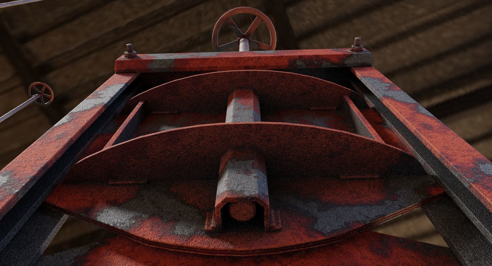 Spindle Gate Valve - Rusty and Basic Version 3D Model Collection_44