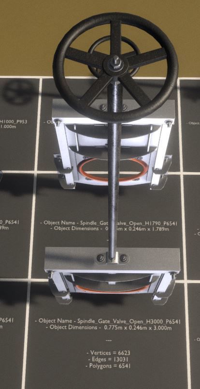 Spindle Gate Valve - Rusty and Basic Version 3D Model Collection_52