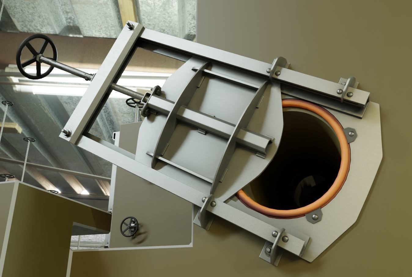 Spindle Gate Valve - Rusty and Basic Version 3D Model Collection_90