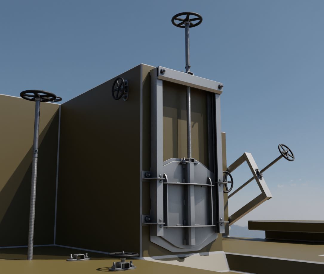 Spindle Gate Valve - Rusty and Basic Version 3D Model Collection_59