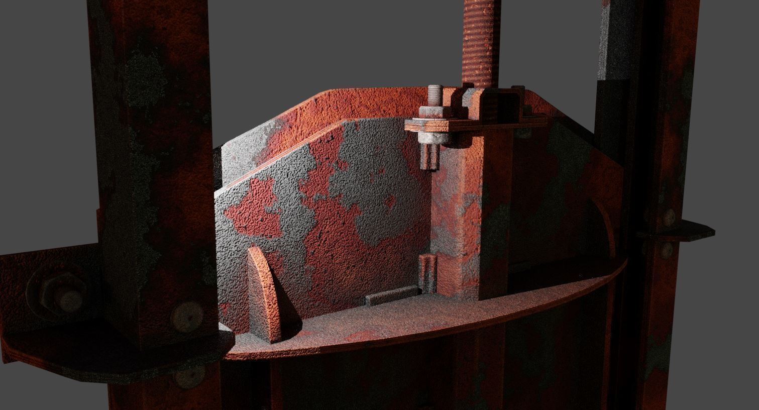 Spindle Gate Valve - Rusty and Basic Version 3D Model Collection_45