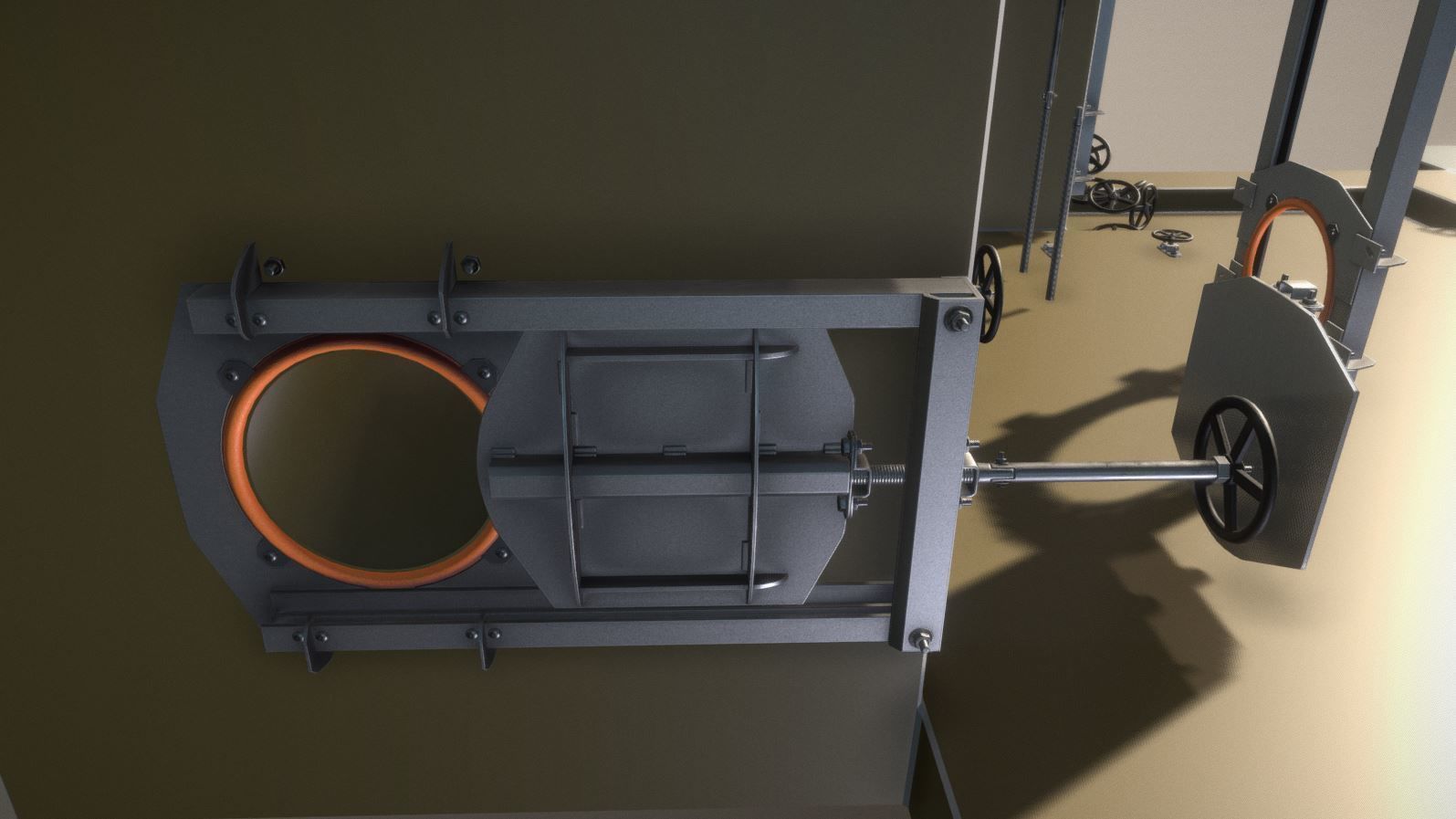 Spindle Gate Valve - Rusty and Basic Version 3D Model Collection_87