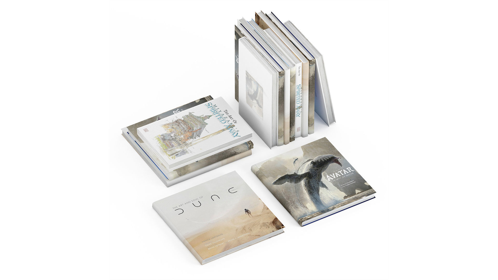 Set of books 3 books Avatar Dune Miyazaki 3D model_1