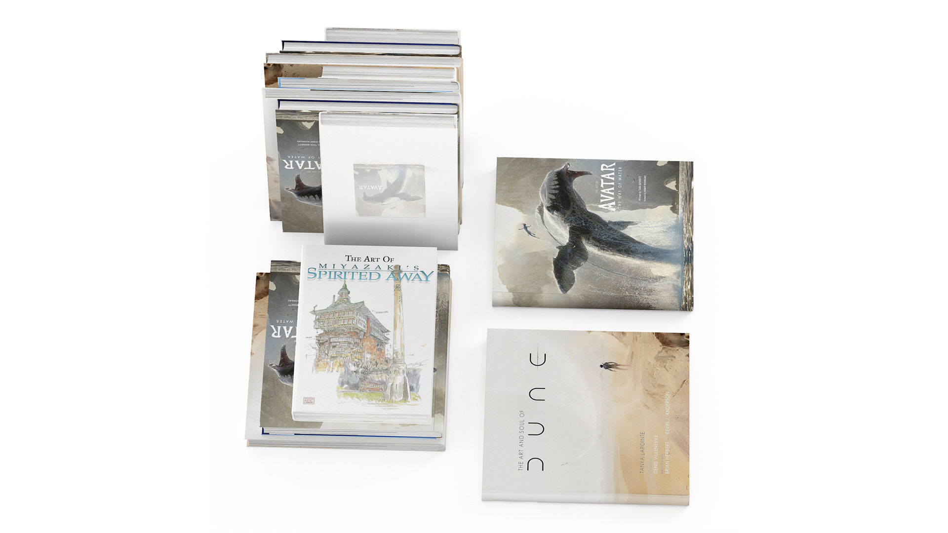 Set of books 3 books Avatar Dune Miyazaki 3D model_2