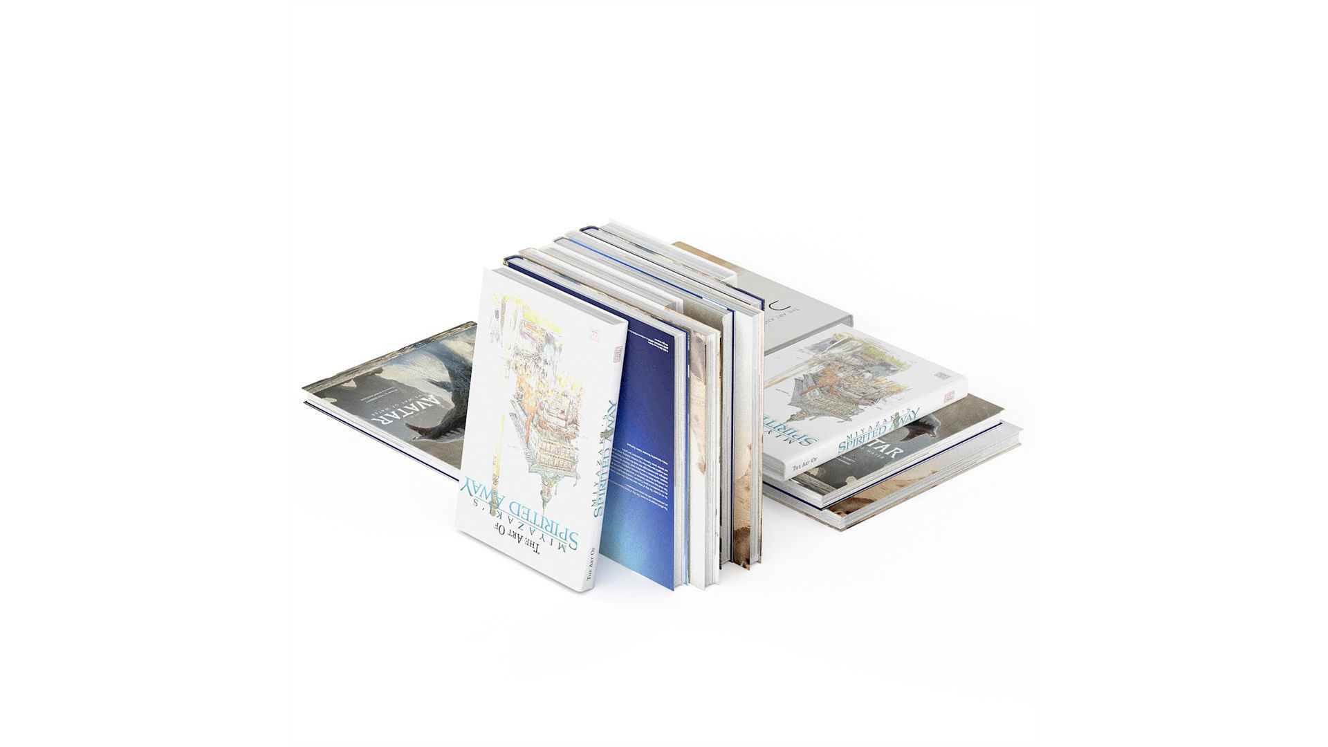 Set of books 3 books Avatar Dune Miyazaki 3D model_4