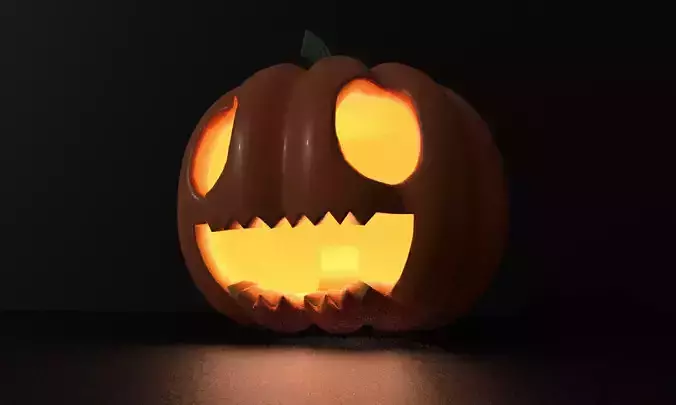Halloween Pumpkin Lantern Low-poly 3D model